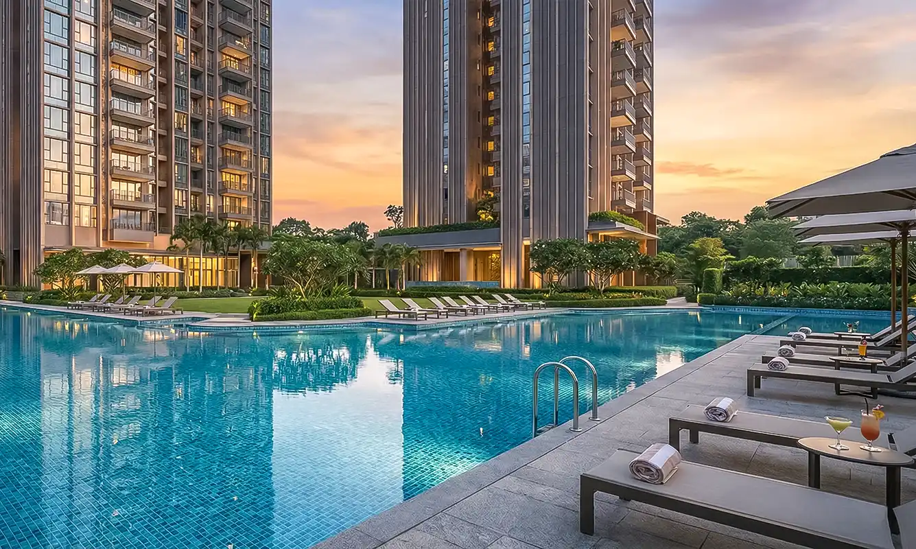 Adani The Marq - Pool Deck at Dusk