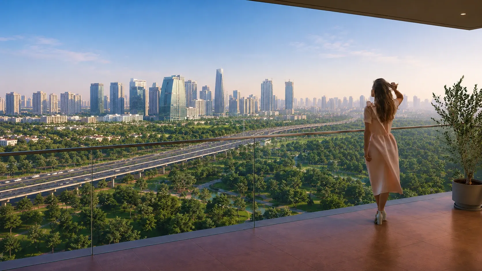 Emaar Urban Ascent &mdash; Balcony View, Gurugram Skyline