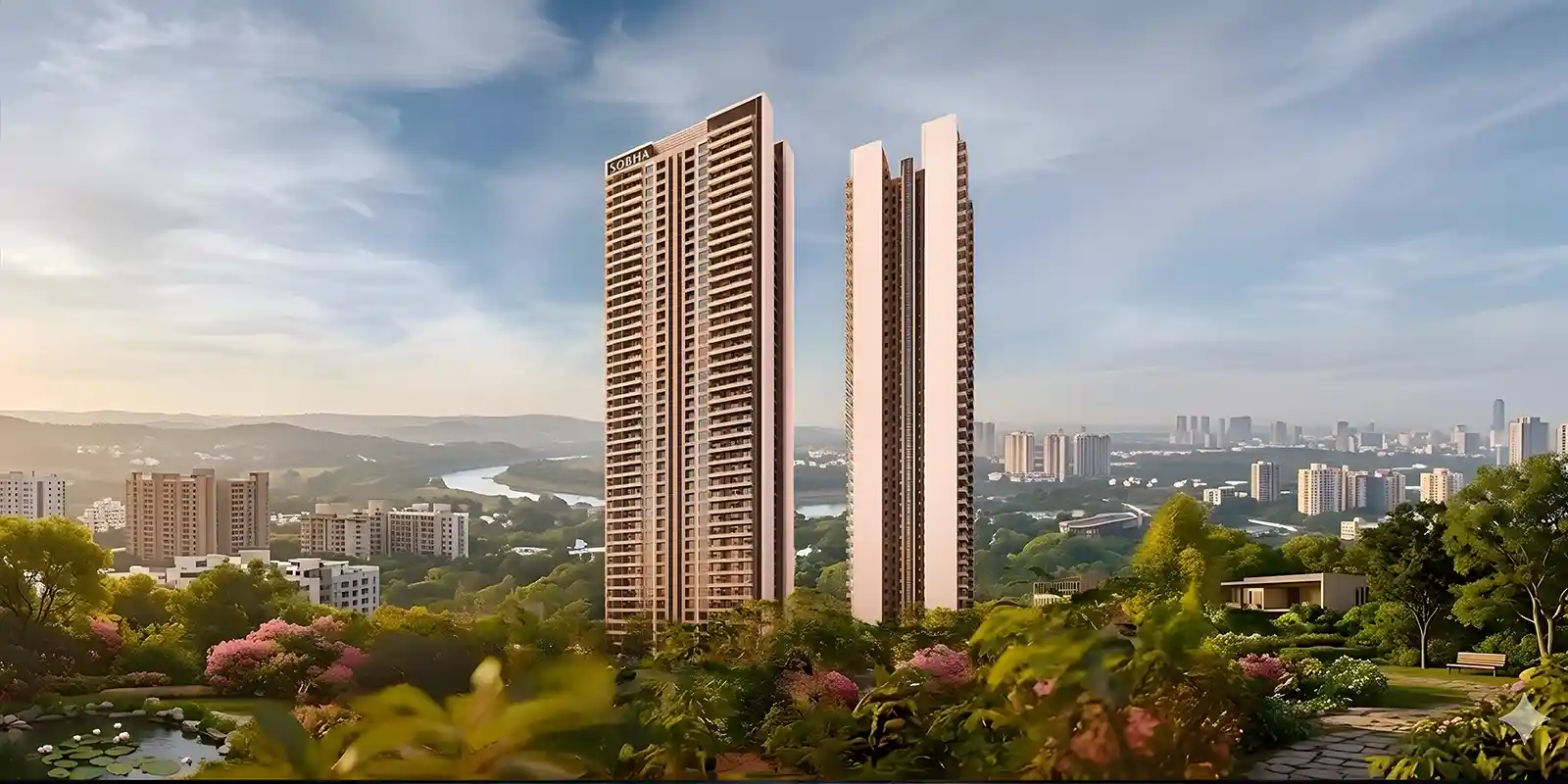 Sobha Crescent - Twin Towers — City View